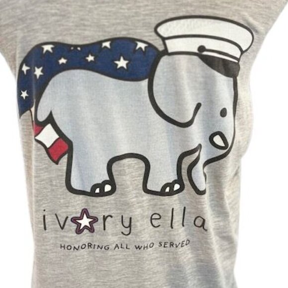 Ivory Ella Front Pocket Gray Long Sleeve T-Shirt “Honoring All Who Served” – Med - Picture 4 of 5